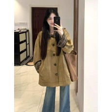 批发麂皮绒外套女2025秋新款早秋冷淡系独特超好看的穿搭夹克韩系薄款