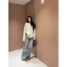 批发韩系白色镂空针织套头毛衣女秋冬季加厚慵懒气质宽松<b class='q'>休闲</b>内搭上衣