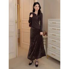 批发2025秋冬<b class='q'>新款</b>法式御姐风套装女装时髦巨好看长袖上衣显瘦<b class='q'>半身裙</b>子