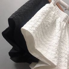 批发【原版有内衬】夏季阔阔女高腰宽松<b class='q'>冰</b><b class='q'>丝</b>休闲薄款A字五分短裤