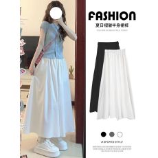 批发【有内衬】白色<b class='q'>冰</b><b class='q'>丝</b>裤裙女春夏2025新款高腰半身裙凉凉阔腿裤