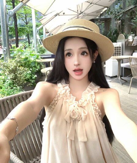 실사 프릴 행침 목 민소매 레이스 레이스 드레스 부유 한 가족 천 금빛 바람 오프숄더 미니 스커트