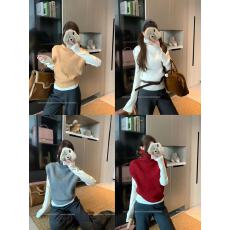 批发实拍 高领针织衫马甲背心女秋冬2025新款宽松套头外穿毛衣马夹