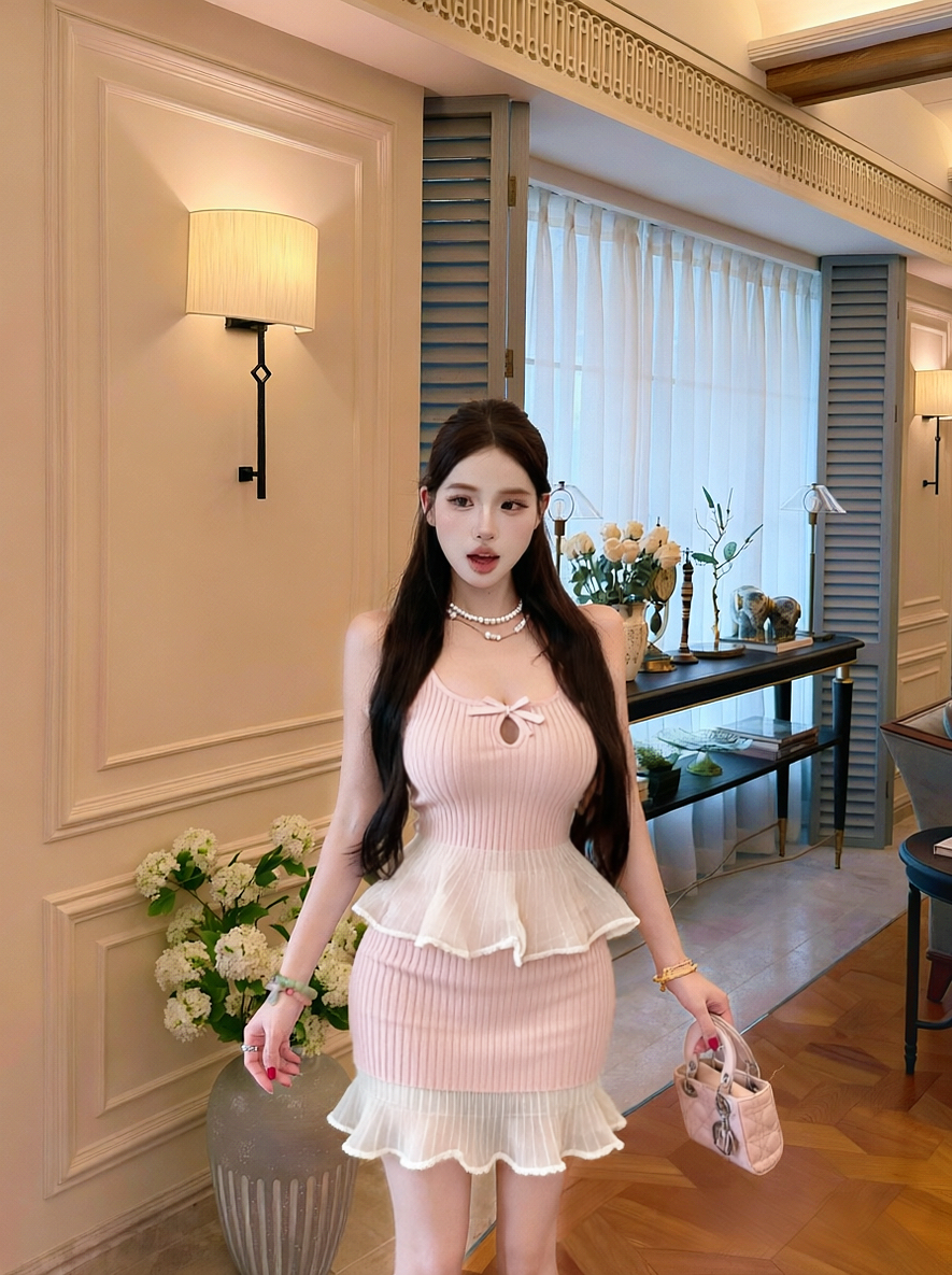 실사 심미 선호 레이스 조각 슬립 맨위 여성 타이트 스커트 인어 꼬리 스커트 작은 대중 여름 세트 여성