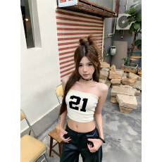 批发实拍 抹胸背心夏修身显瘦辣妹短款外穿裹胸上衣