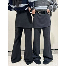 批发2025冬<b class='q'>百搭</b>显瘦高腰宽松休闲加绒加厚屁帘阔腿裤长裤微喇裤