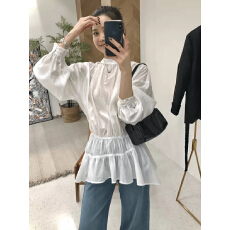 批发法式小资别致气质高级感衬衫2026时尚气质纯色女士<b class='q'>设计</b>感小衫上衣