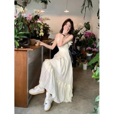 批发梦幻风吊带显瘦气质提花连衣裙修身夏季<b class='q'>礼服</b>纯色纯欲