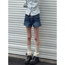 批发美式复古设计感小众<b class='q'>牛仔</b>裤子<b class='q'>女</b>夏季新款辣妹时尚百搭显瘦休闲短裤