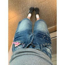 批发大码复古竹节纹七分<b class='q'>牛仔裤</b>女夏季<b class='q'>镶钻</b>设计感宽松显瘦百搭阔腿短裤