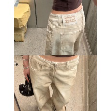 批发卡其色美式低腰辣妹牛仔<b class='q'>裤</b>女2026秋季新款休闲宽松阔腿弯刀<b class='q'>裤</b>长<b class='q'>裤</b>