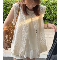 批发2026设计感重工钩花精致韩系花边无袖马甲