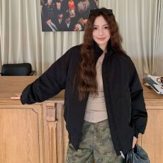 批发大码美式高街复古飞行员夹克秋冬季夹棉<b class='q'>棒球</b><b class='q'>服外套</b>棉衣现货款