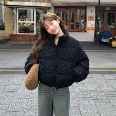 批发韩系田园风小碎花棉<b class='q'>服</b>女新款立领小个子面包<b class='q'>服</b>外套现货款棉<b class='q'>服</b>