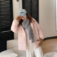 批发冬季小个子粉色短款羽绒棉衣棉服外套<b class='q'>女</b>款加厚学生棉袄现货款棉服