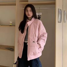 批发2025年冬季新款立领羽绒棉服<b class='q'>女</b>百搭情侣短外套现货款简约百搭款
