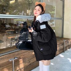 批发复古派克服新款羽绒棉服<b class='q'>女</b>加厚设计感工装情侣棉外套现货款棉服