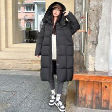 批发冬季新款2025百搭棉服大长款保暖大码<b class='q'>女装</b>加厚连帽棉衣现货款棉服