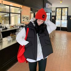 批发百搭棉<b class='q'>马甲</b>女短款2025年秋冬季新款韩版学院风宽松背心现货款棉服