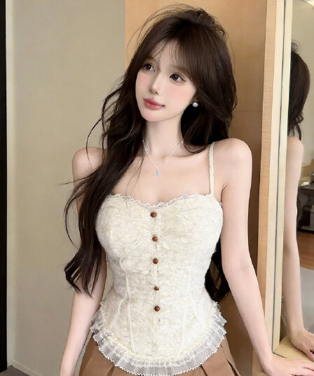 정가 섹시함 순수한 욕망 핫걸 V넥 레이스 레이스 작은 슬링 가을 겨울 벨트 가슴 패드 만나는 뒤로 심장 안에 잡아라. 의류
