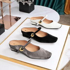 批发复古包头拖鞋外穿浅口玛丽珍鞋一字带低跟粗跟后空时尚女鞋