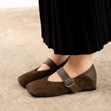 批发法式晚风方头玛丽珍单鞋女内增高百搭一字扣带休闲通勤鞋子