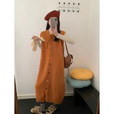 批发<b class='q'>大码</b>胖MM洋气系带针织无袖背心<b class='q'>连衣裙</b>秋冬时尚套装叠穿长袖a字裙