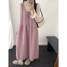 批发慵懒系带针织背心<b class='q'>连衣裙</b><b class='q'>女</b>秋冬2025新款减龄少<b class='q'>女</b>感叠穿宽松A字裙