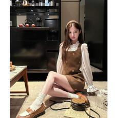 批发大码女装法式学院风<b class='q'>春</b>秋季新款韩版拼接显瘦连衣裙