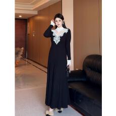 批发大码女装<b class='q'>秋</b>冬精致高级感蕾丝针织连衣裙