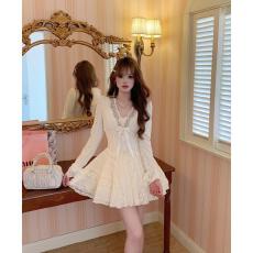 批发大码女装<b class='q'>复古</b>甜美重工镶钻连衣裙生日千金风蓬蓬裙