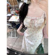 批发大码女装<b class='q'>绣花</b><b class='q'>连衣裙</b>春拼接蕾丝法式度假风裙子礼服