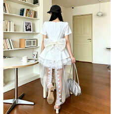 批发大码女装赵露思<b class='q'>同款</b>新款收腰蕾丝蛋糕蓬蓬<b class='q'>连衣裙</b>