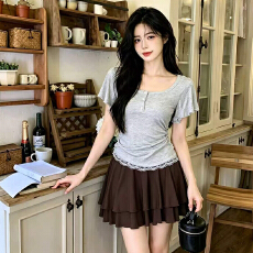 批发大码女装纯欲蕾丝连衣裙夏季收腰设计裙子