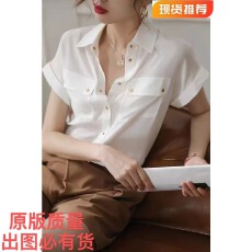 批发气质高级通勤雪纺衬衫女法式洋气白色<b class='q'>短袖</b>上衣夏季新款设计感小众