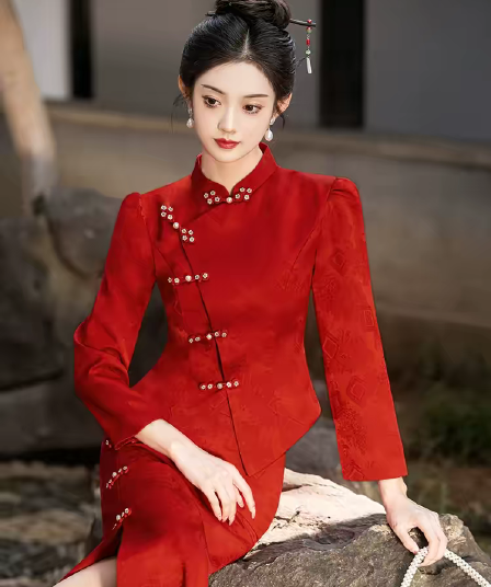2026 새로운 새로운 중식 토스트 서비스 참여 와우 서비스 고급 센스 신부 결혼 뒷문 고마워. 잔치 예복