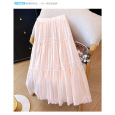 批发巨好看<b class='q'>白色</b>半身裙女春秋2026新款高腰显瘦夏日绝美蕾丝a字裙长款