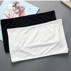 批发赠品少女一片式大码防走光抹胸裹胸独立包装黑白抹胸衣内衣家居服