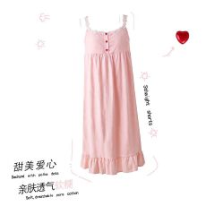批发夏季新款少女蕾丝边公主风云朵棉吊带睡裙宽松舒适女士睡衣家居服