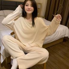 批发1068少女可爱卡通春秋圆领舒适可外穿女士长袖<b class='q'>上衣</b>长裤家居服套装