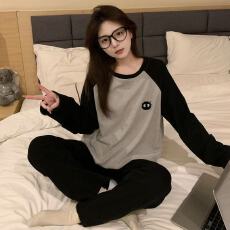 批发1077少女可爱卡通春秋圆领舒适可外穿女士长袖<b class='q'>上衣</b>长裤家居服套装