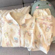 批发新款舒适<b class='q'>睡衣</b>女甜美新款ins长袖长裤春秋季少女家居服两件套