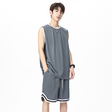 批发<b class='q'>夏</b>季冰感背心男士休闲短裤套装速干宽松大码t恤运动篮球裤两件套