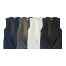 批发实拍美式高街背心男2025新款夏季潮牌健身运动坎肩无袖t恤打底衫