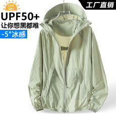 批发跨境爆款抖音防晒衣男女<b class='q'>夏</b>季透气冰丝速干防晒服薄款情侣款外套