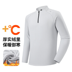 批发跨境休闲新款运动长袖T恤男士春秋<b class='q'>冬</b>加绒宽松跨境半拉链领体恤衫