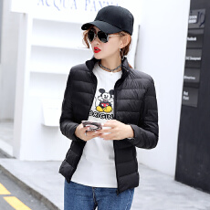 批发跨境新款鸭绒直播爆款羽绒服女短款轻薄立领长袖户外运动保暖外套