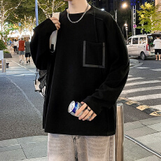 批发男士休闲双面绒打底衫卫衣秋冬新款长袖T恤衣内搭外穿保暖上衣