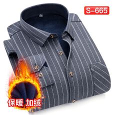 批发跨境主推款秋冬季新款<b class='q'>衬衫</b><b class='q'>男</b>士<b class='q'>长袖</b>加绒加厚休闲商务<b class='q'>衬衣</b>保暖寸衫