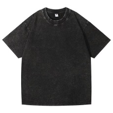 批发复古洗水做早重磅纯棉T恤美式潮流男士圆领<b class='q'>短袖</b>休闲宽松情侣上衣